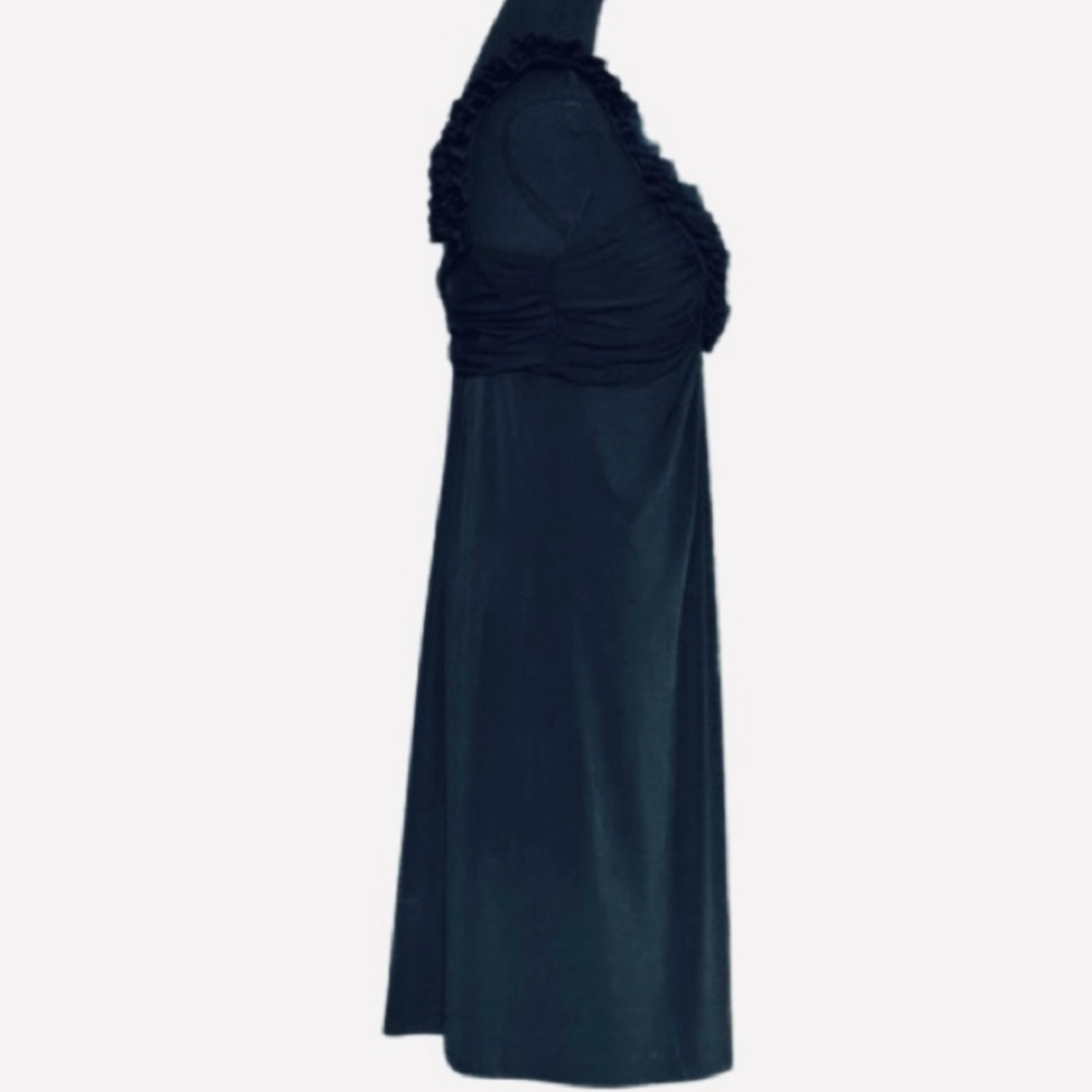 Maggy London Size 12 Spandex Dress Sleeveless Ruffled Black Cocktail Large - Picture 2 of 10